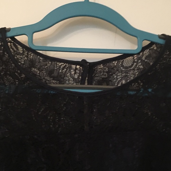 Adrianna Papell Blue Lace Peplum Sheath Dress Sz 6 - Picture 4 of 8